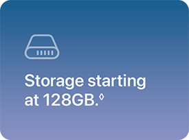 Storage starting at 128GB.