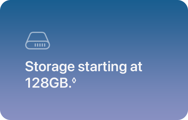 Storage starting at 128GB.