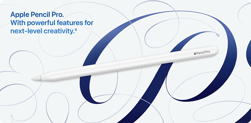 Apple Pencil Pro. With powerful features for next-level creativity.