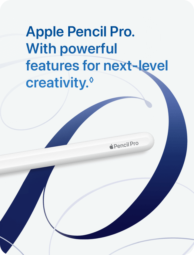 Apple Pencil Pro. With powerful features for next-level creativity.