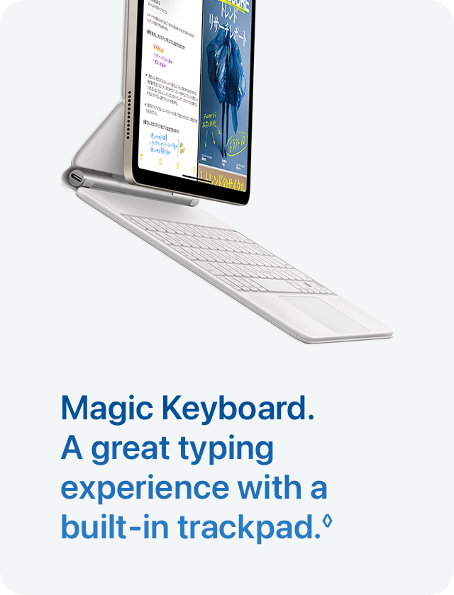 Magic Keyboard. A great typing experience with a built-in trackpad.