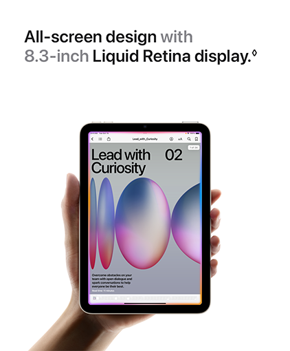 All-screen design with 8.3-inch Liquid Retina display.