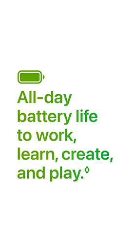 All-day battery life to work, learn, create, and play.