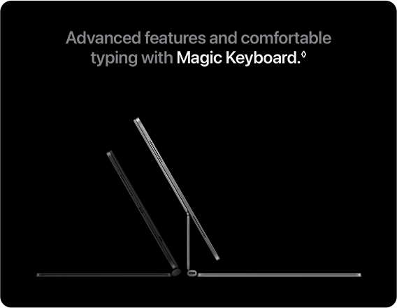 Advanced features and comfortable typing with Magic Keyboard.&loz;