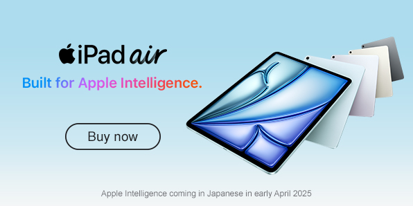 iPad Air Built for Apple Intelligence. Buy now Apple Intelligence coming in Japanese in early April 2025.