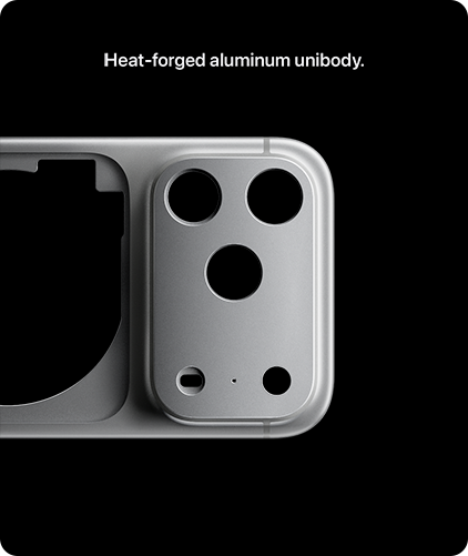 Heat-forged aluminum unibody.
