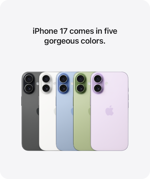 iPhone 17 comes in five gorgeous colors.