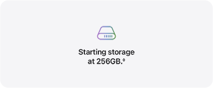 Starting storage at 256GB.