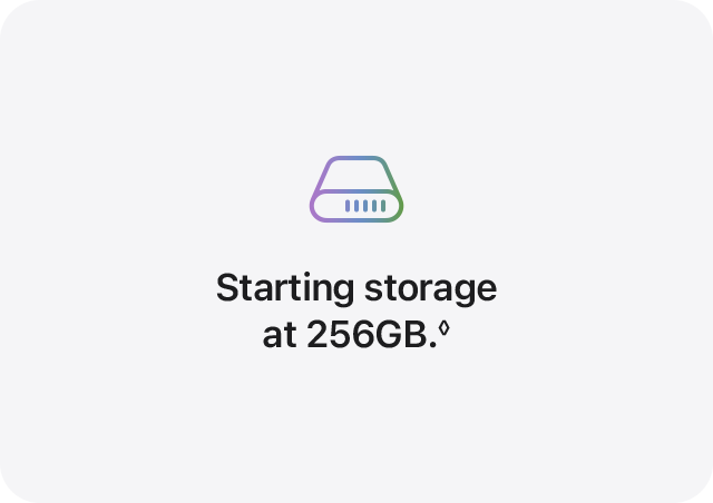 Starting storage at 256GB.