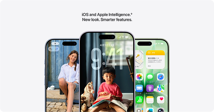 iOS and Apple Intelligence. New look. Smarter features.