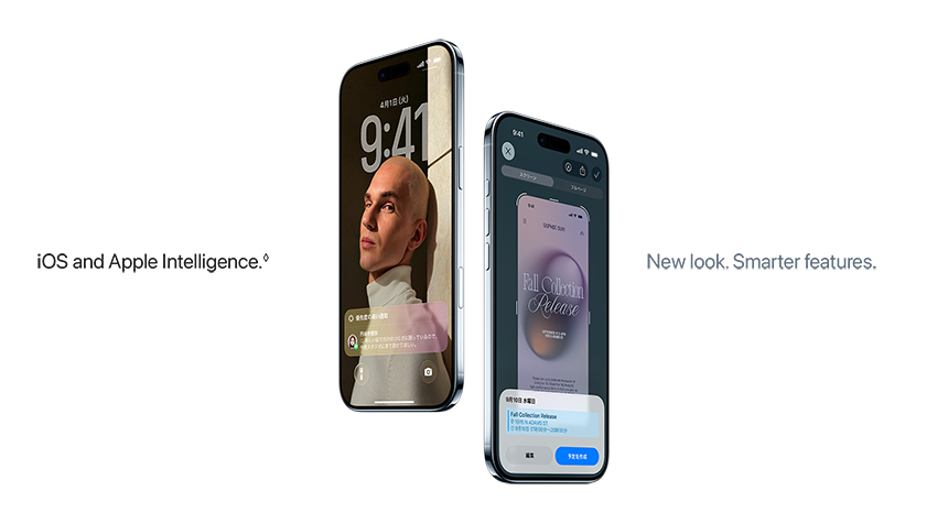 iOS and Apple Intelligence. New look. Smarter features.