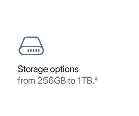 Storage options from 256GB to 1TB.