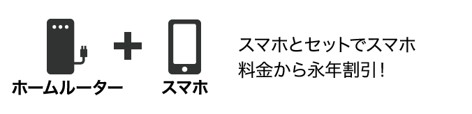 ホームルーター＋スマホ スマホとセットでスマホ料金から永年割引！