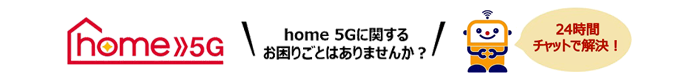 home 5G home 5Gに関するお困りごとはありませんか？24時間チャットで解決！
