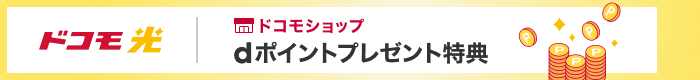 ドコモ光 ドコモショップ dポイントプレゼント特典