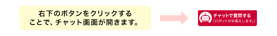 右下のボタンをクリックすることで、チャット画面が開きます。