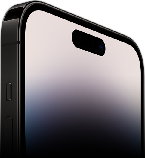 Side view of iPhone 14 Pro showcasing the Ceramic Shield front.