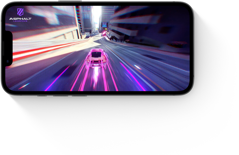 レーシングゲームをプレイしている様子がiPhone 17eに表示されている