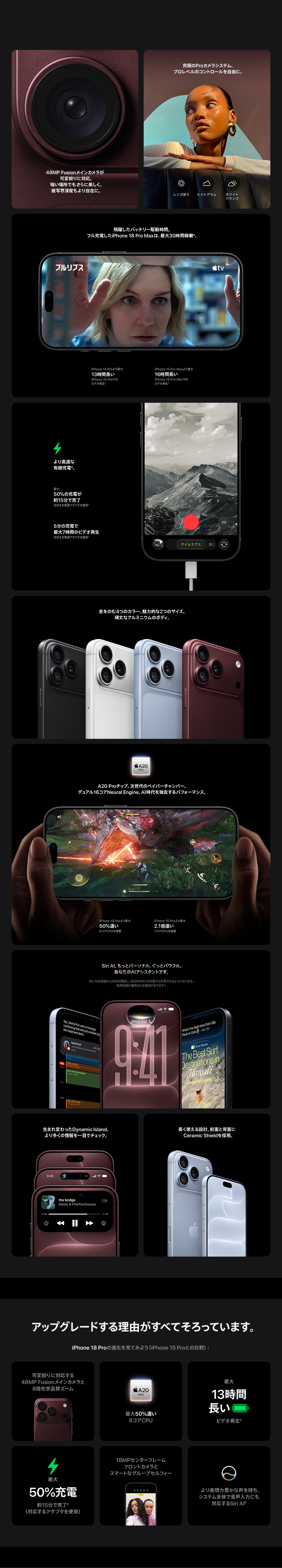 iPhone 18 Pro・iPhone 18 Pro Maxの製品情報