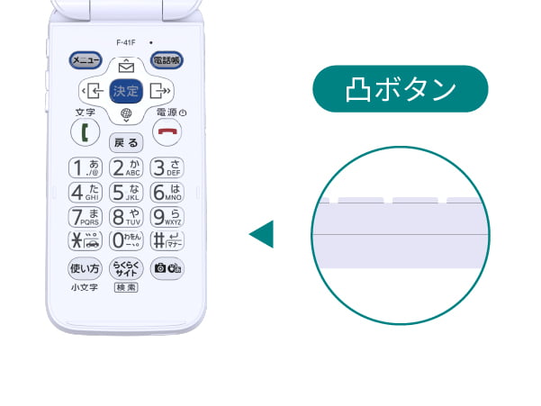 凸ボタンの端末写真