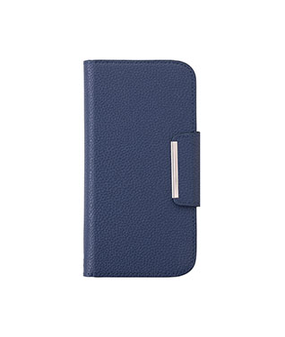 らくらくスマートフォン F-53E スタンドレザーフリップケース＜ネイビー＞