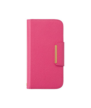 らくらくスマートフォン F-53E レザーフリップケース＜ピンク＞