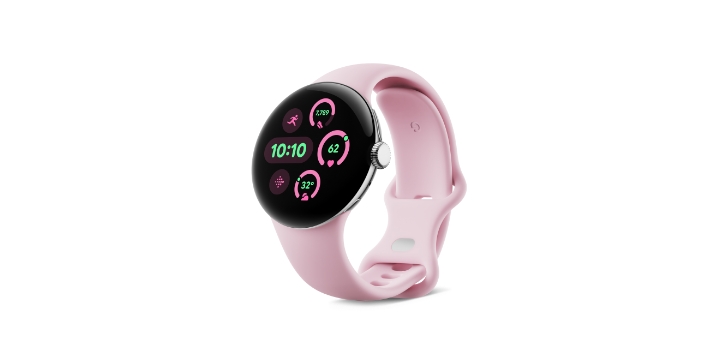 Google Pixel Watch 3 41mm Polished Silver アルミケース／Rose Quartz アクティブ バンド