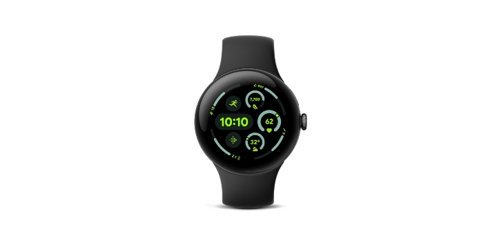Google Pixel Watch 3 45mm Matte Black アルミケース/Obsidian アクティブ バンド