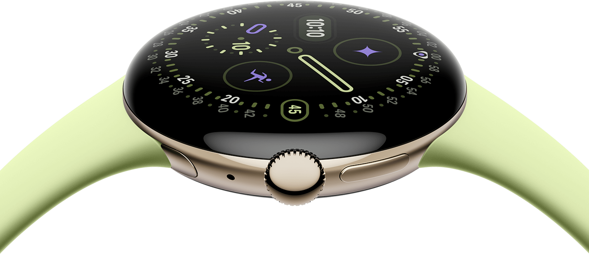 Google Pixel Watch 4のディスプレイ部分拡大画像