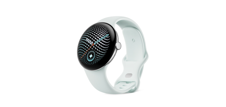 Google Pixel Watch 5(45 mm)Polished Silver アルミケース/Fog アクティブバンド(第 2 世代)