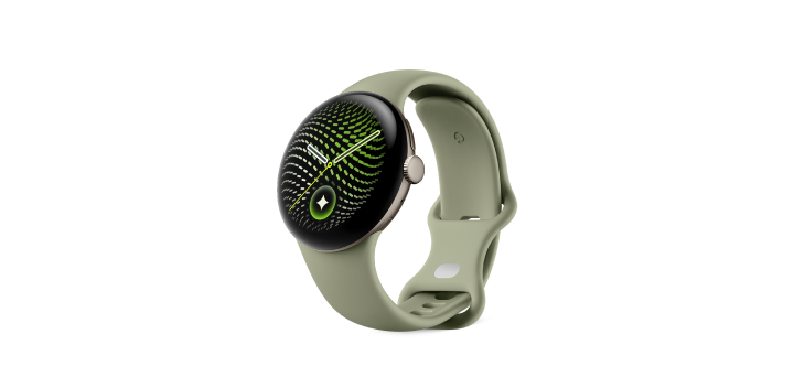 Google Pixel Watch 5（41 mm）Satin Pyrite アルミケース／Olive アクティブバンド（第 2 世代） 