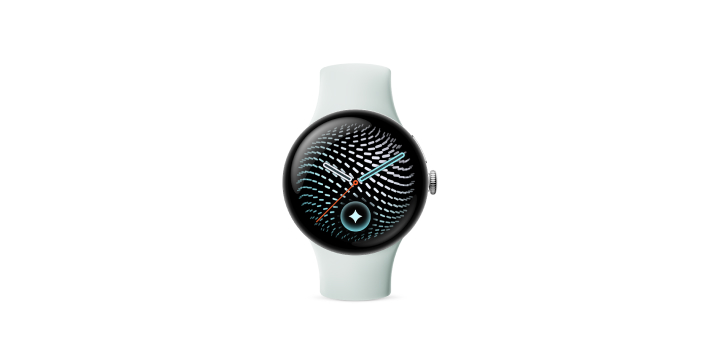 Google Pixel Watch 5（41 mm）Polished Silver アルミケース／Fog アクティブバンド（第 2 世代） 
