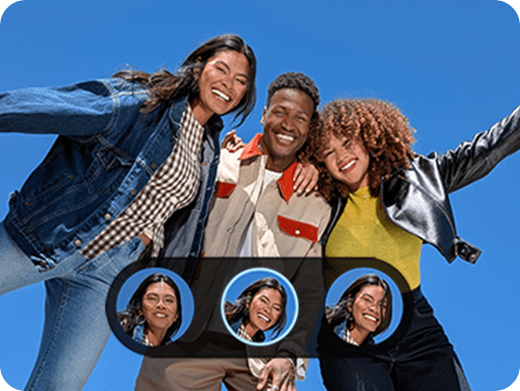 集合写真から似ている写真を自動で見つけるイメージ画像