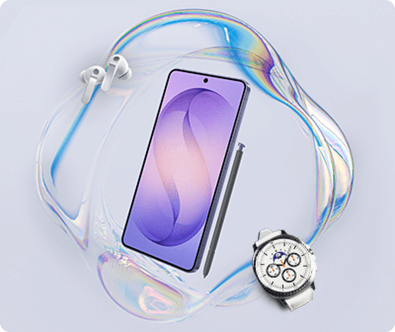 Galaxyスマートフォンと他デバイスとの連携をイメージした画像