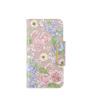 AQUOS sense9 SH-53E 花柄レザーフリップケース＜ベージュ＞