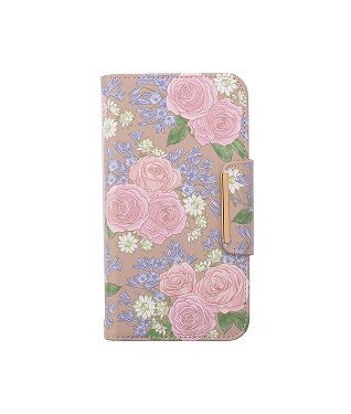 AQUOS sence10 SH-53F 花柄レザーフリップケース＜ベージュ＞