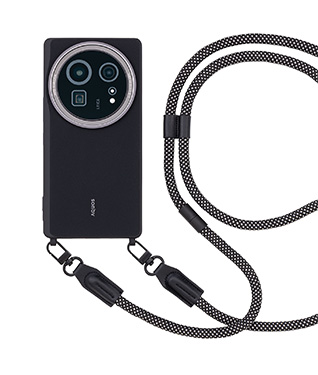 AQUOS R9 pro SH-54E ショルダーストラップケース<ブラック>