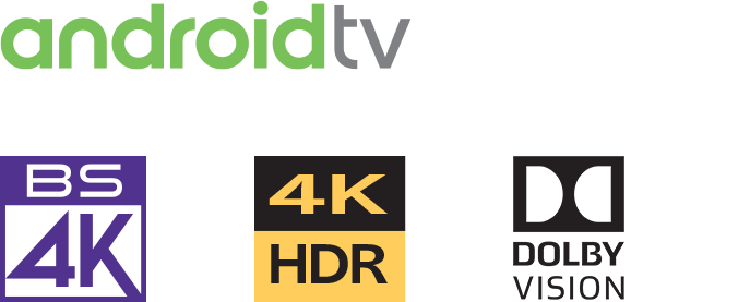 Android TV BS 4K 4K HDR Dolby Vision のロゴ画像
