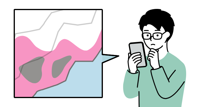 男性が復旧エリアマップを確認する様子