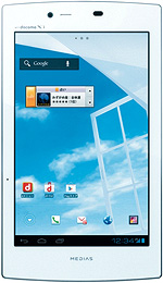 ドコモ タブレット ＭＥＤＩＡＳ ＴＡＢ ＵＬ Ｎ−０８Ｄ　Ｓｉｌｋｙ Ｗｈｉｔｅの写真（正面）