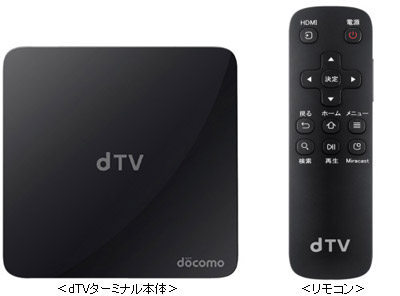 dTVターミナル本体、リモコンの写真