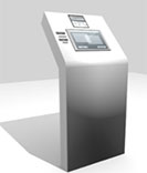 銀色の無人型登録機。