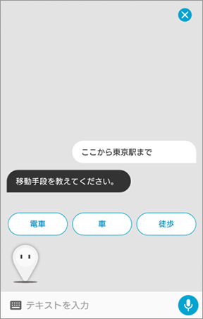 画像:対話画面