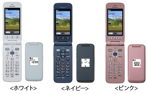 ドコモ らくらくホン F-01M ネイビー docomo ガラケー-