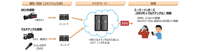 システム構成図:スーパーインポーズ映像のライブ配信