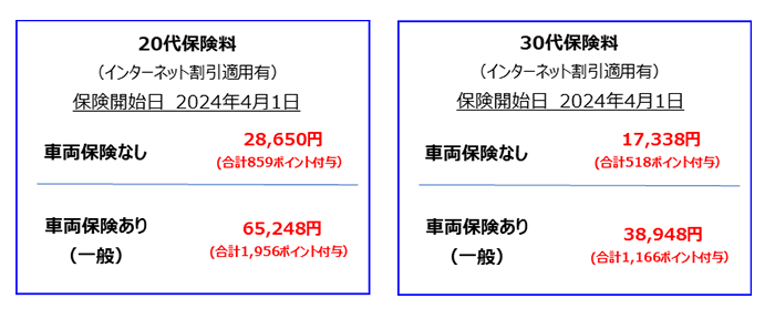 保険料例（20代、30代の場合）