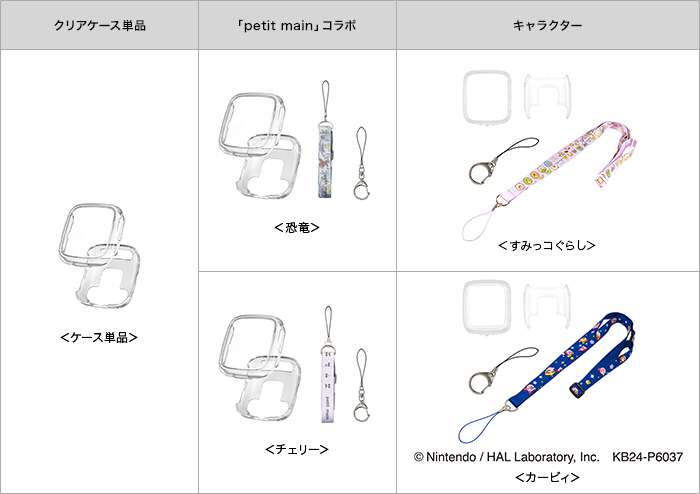 アクセサリイメージ(クリアケース単品 ・「petit main」コラボ <恐竜> <チェリー>・キャラクター <すみっコぐらし> <カービィ>)