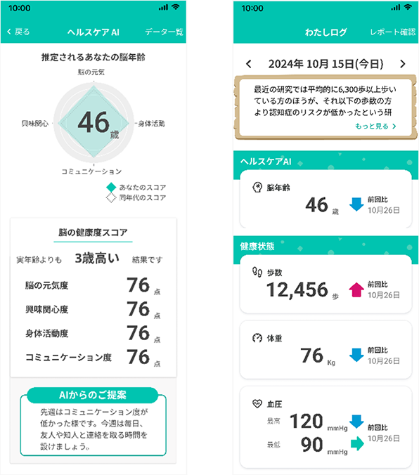 ヘルスケアAIとわたしログの画像イメージ