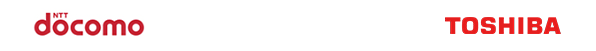 docomoとTOSHIBAのロゴ