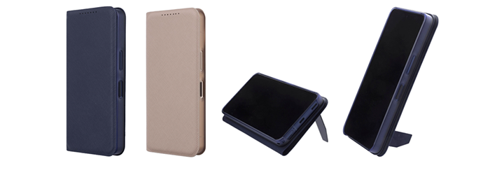 AQUOS R11 SH-51G&emsp;スタンドスマートフリップケース（ダークネイビー／ベージュ）